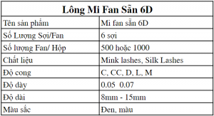 Mi fan sẵn 6d xuất khẩu